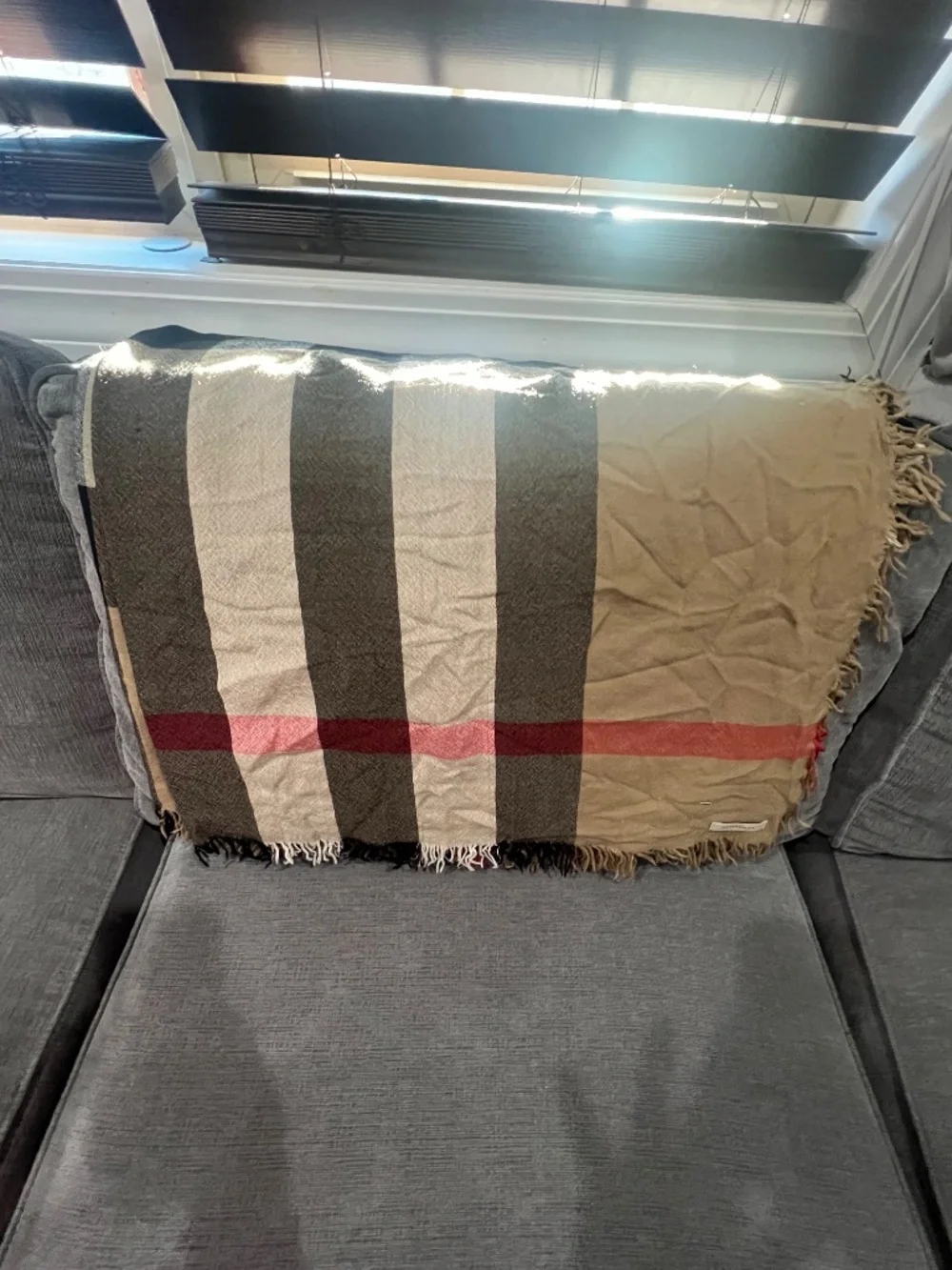 Burberry Check Wool Deluxe Square Scarf